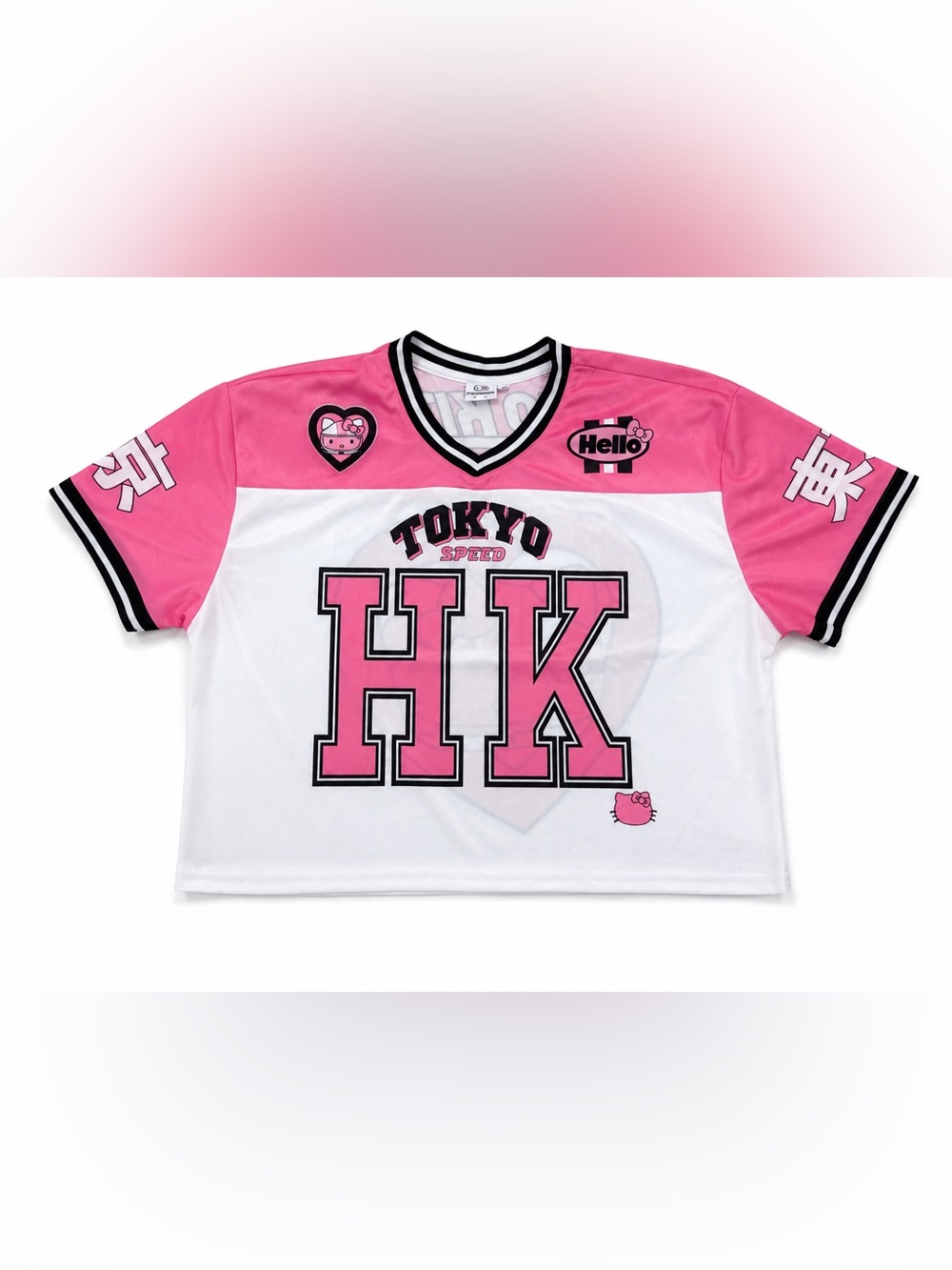 💖 NEW Hello Kitty Sanrio Tokyo Speed Jersey Shirt Size M | Kawaii Y2K Pink Top